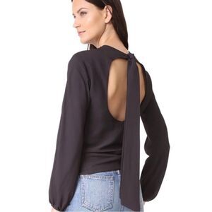 Helmut Lang Calla Low Back Tie Blouse Sz S     